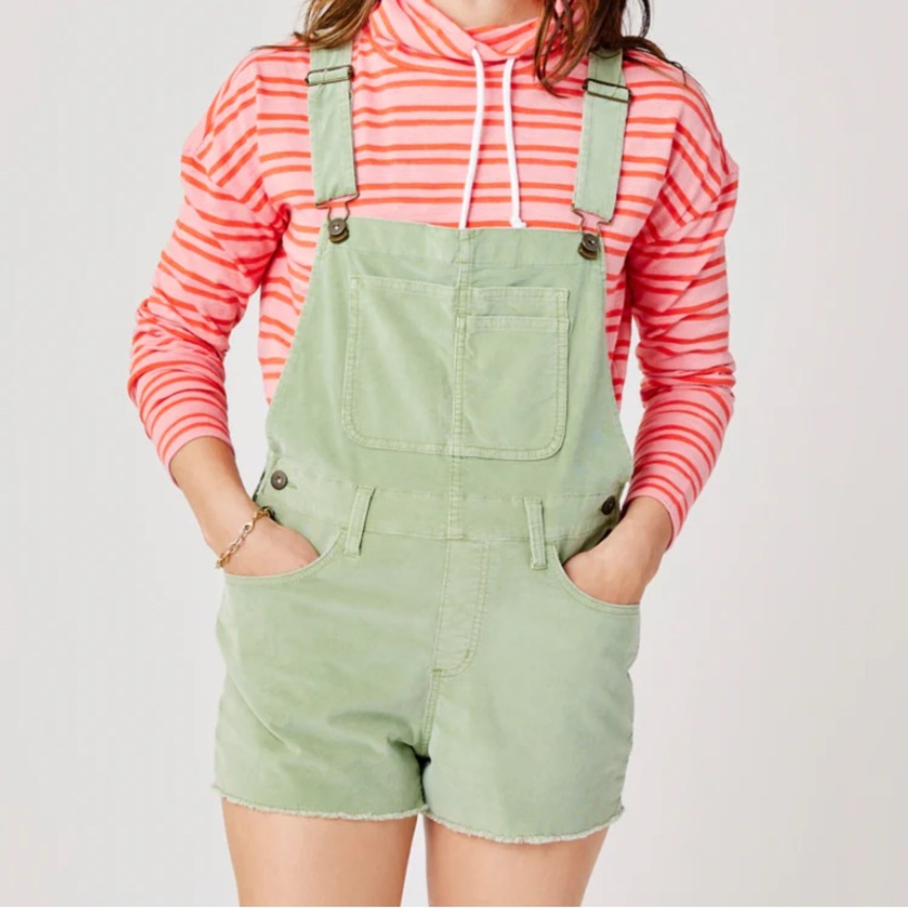 Carve Designs Mint Green Wale Cord Overalls for Women